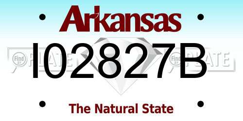 I02827B Arkansas License Plate