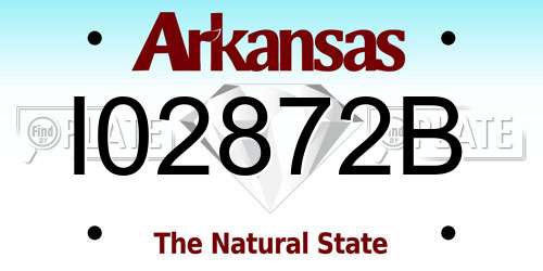 I02872B Arkansas License Plate