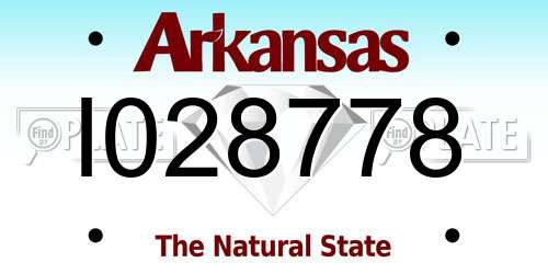 I028778 Arkansas License Plate