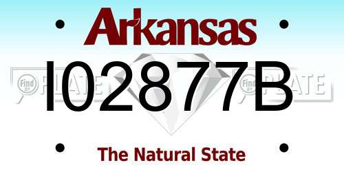 I02877B Arkansas License Plate