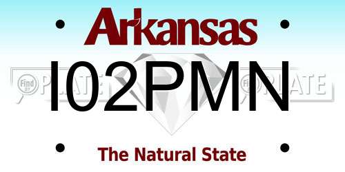 I02PMN Arkansas License Plate