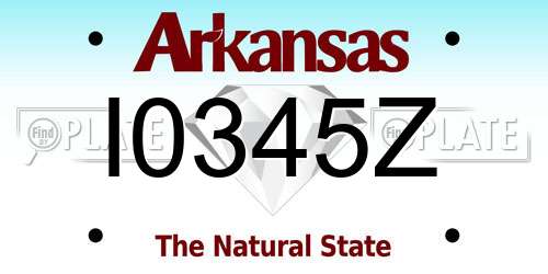 I0345Z Arkansas License Plate