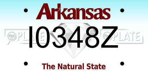 I0348Z Arkansas License Plate