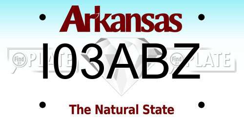 I03ABZ Arkansas License Plate