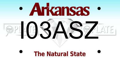 I03ASZ Arkansas License Plate