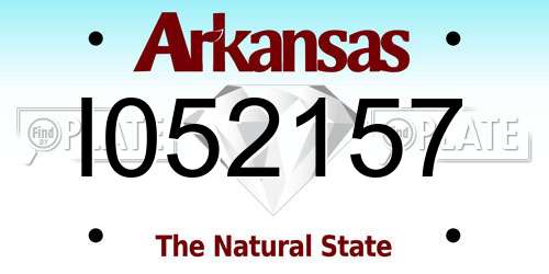 I052157 Arkansas License Plate