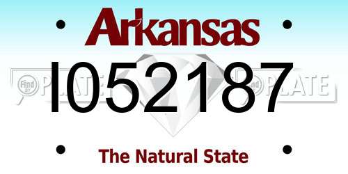 I052187 Arkansas License Plate