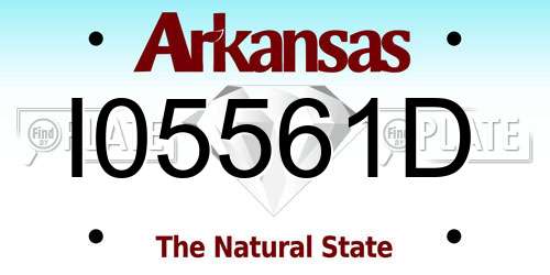 I05561D Arkansas License Plate