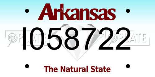 I058722 Arkansas License Plate