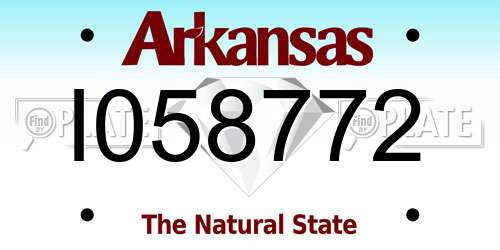 I058772 Arkansas License Plate