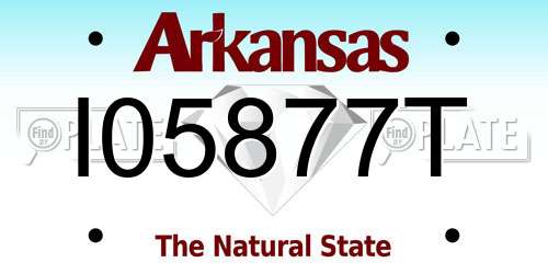 I05877T Arkansas License Plate