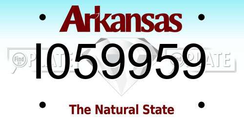 I059959 Arkansas License Plate