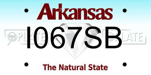 I067SB Arkansas License Plate