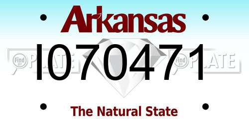 I070471 Arkansas License Plate