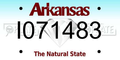 I071483 Arkansas License Plate