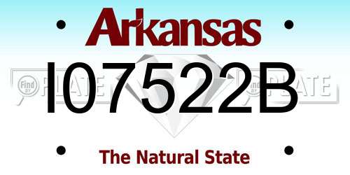 I07522B Arkansas License Plate
