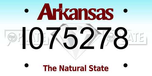 I075278 Arkansas License Plate