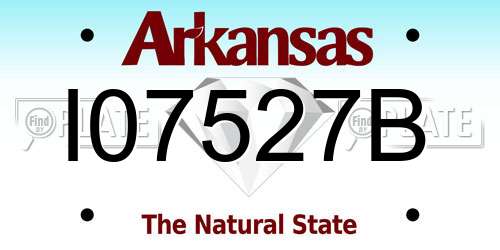 I07527B Arkansas License Plate