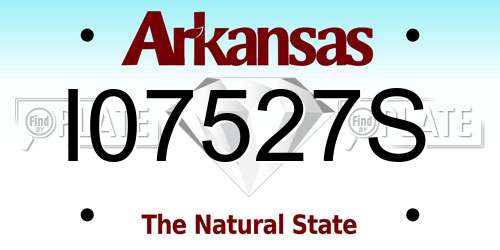 I07527S Arkansas License Plate
