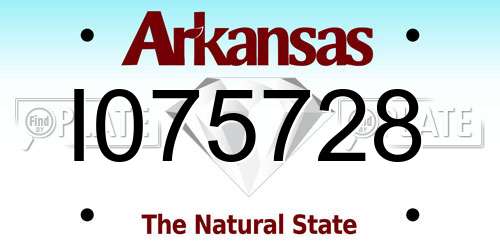 I075728 Arkansas License Plate