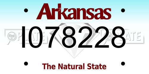 I078228 Arkansas License Plate