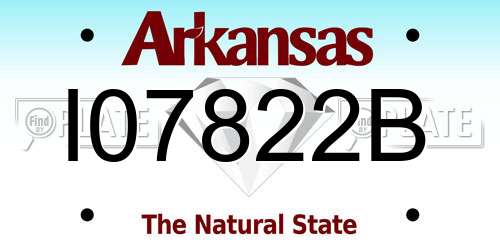 I07822B Arkansas License Plate