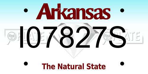 I07827S Arkansas License Plate