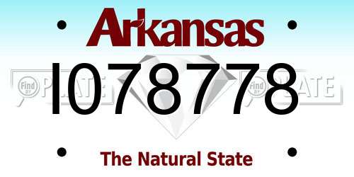 I078778 Arkansas License Plate