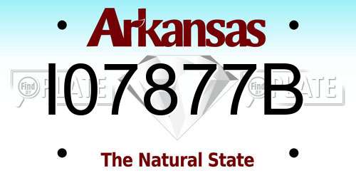 I07877B Arkansas License Plate