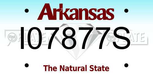 I07877S Arkansas License Plate