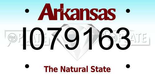 I079163 Arkansas License Plate