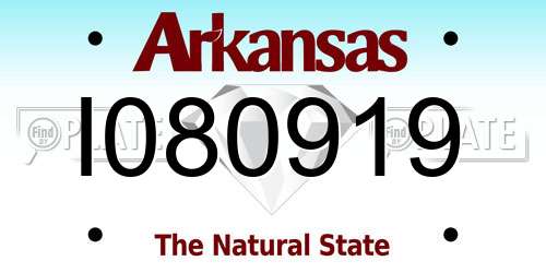 I080919 Arkansas License Plate