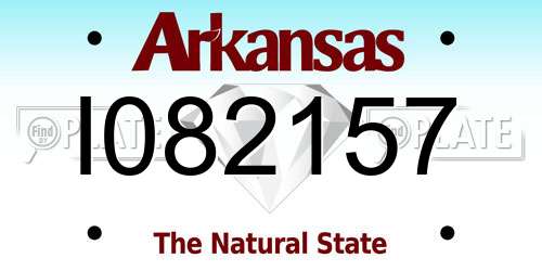 I082157 Arkansas License Plate