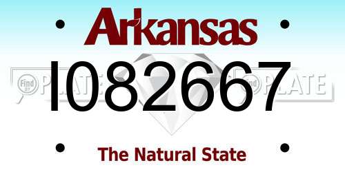 I082667 Arkansas License Plate