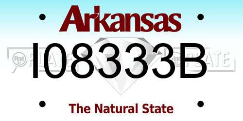 I08333B Arkansas License Plate