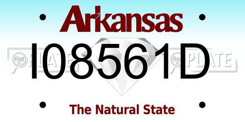 I08561D Arkansas License Plate