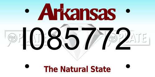 I085772 Arkansas License Plate