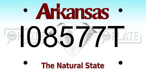 I08577T Arkansas License Plate