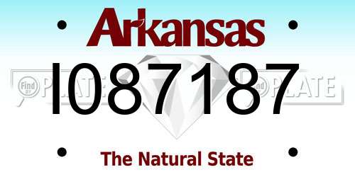 I087187 Arkansas License Plate