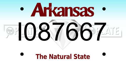 I087667 Arkansas License Plate