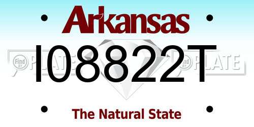 I08822T Arkansas License Plate