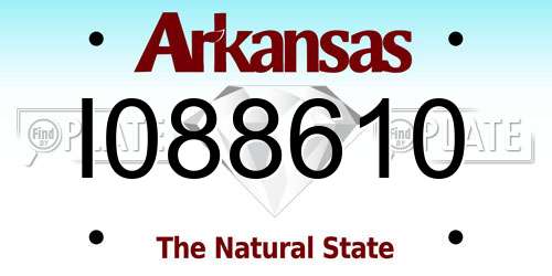 I088610 Arkansas License Plate
