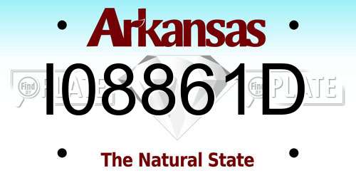 I08861D Arkansas License Plate