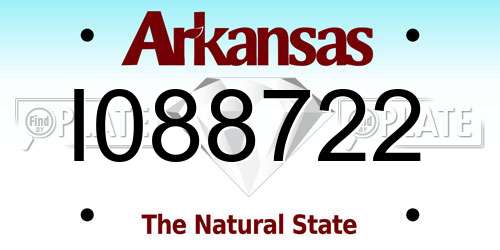 I088722 Arkansas License Plate