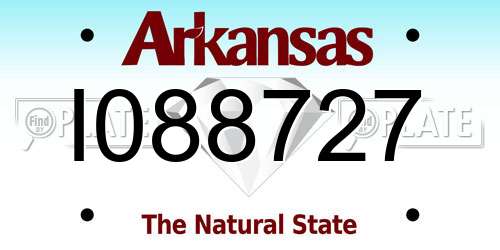 I088727 Arkansas License Plate