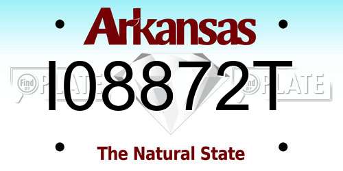 I08872T Arkansas License Plate