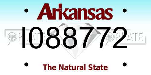 I088772 Arkansas License Plate