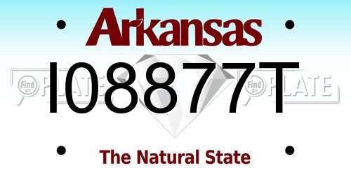 I08877T Arkansas License Plate