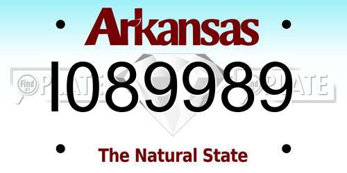 I089989 Arkansas License Plate