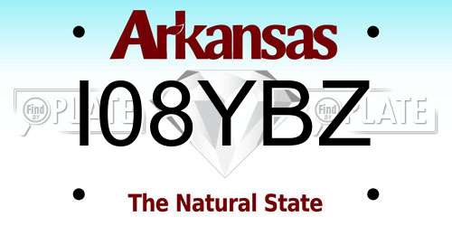 I08YBZ Arkansas License Plate
